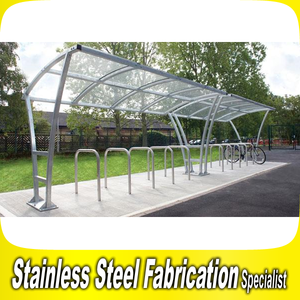 Cabina de espera de autobús al aire libre personalizada con marco de acero inoxidable y PC Sail Plataforma única Refugio Cochera por fabricante - Product Image 5