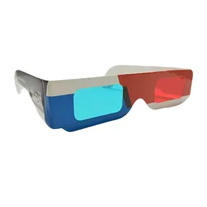 توريد المصنع نظارات سماوية حمراء عالية الجودة طباعة مخصصة Anaglyph ، نظارات ورقية للأفلام ثلاثية الأبعاد أو الكتب