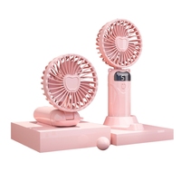 Ventilateur portable pliable personnalisé, coloré, à longue autonomie, rechargeable par USB, en plastique, pour intérieur et extérieur