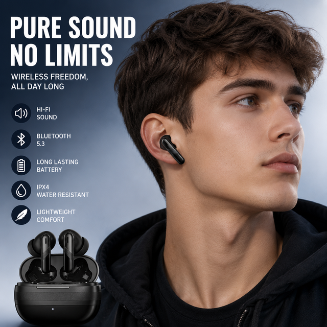 K578 OEM ODM Factory TWS Wireless Sport Air Buds Custom High-Fidelity Headphones with Digital Display and Low Latency