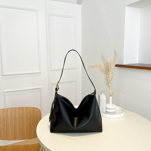 New Fashion <b>Large</b> Capacity PU <b>Zip</b> Shoulder Tote <b>Bag</b> for Women Single Strap Polyester Lining-Daily Travel Use Cosmetic Travel - Product Image 6