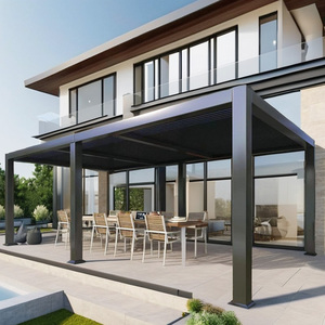 Pergola à lames personnalisée de qualité supérieure pour arrière-cour/jardin/patio Pergola à toit rétractable en aluminium bioclimatique avec toit coulissant - Product Image 4