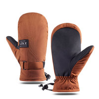 Gants de ski et de snowboard avec logo personnalisé, écran tactile, imperméables, thermiques, en polyester, fermeture à cordon, unisexe, sports d'hiver, cyclisme