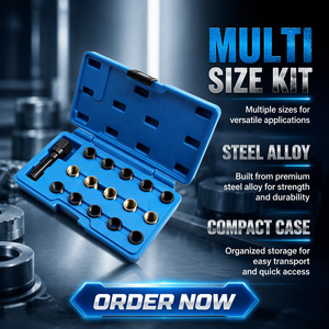 BEINANJIXIE Kits d'outils de réparation de bougies d'allumage de voiture 16 pièces, filetage M14*1.25, en acier au carbone galvanisé, outil durable résistant à la corrosion - Product Image 1