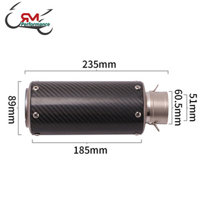 51mm ou 60.5mm D'échappement De Moto En Alliage de Titane D'échappement Moto Pour Z1000 <span class=keywords><strong>Ninja</strong></span> 650 YZF-R1 MT-10 Échappe Tube - Product Image 2