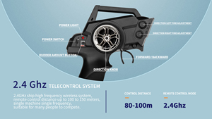 WL Toys-barco teledirigido <span class=keywords><strong>WL915</strong></span>, barco a Control remoto de alta velocidad, 2,4G, 45 km/h, Motor sin escobillas, antivuelco - Product Image 2