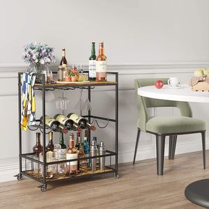 Table de bar industrielle en métal recyclé avec plateau rond en bois pour café, restaurant, pub, casiers à vin et espaces de restauration commerciaux - Product Image 2
