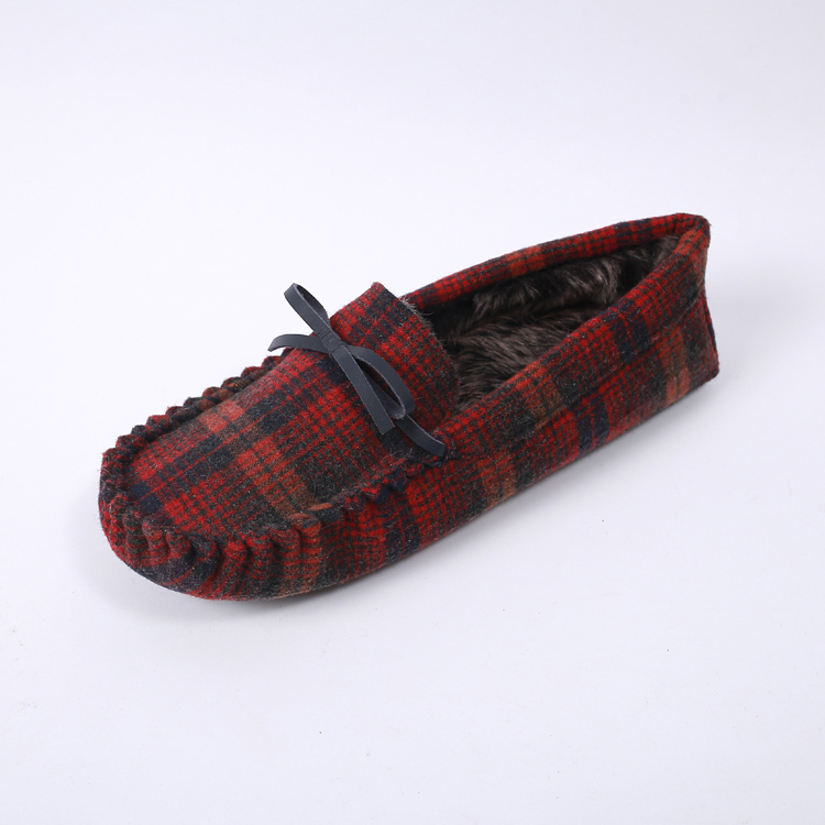 Fashion handmade flat causal shoes slippers for men, mens winter indoor moccasins shoes