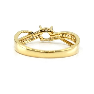 Custom Logo High End 18k Solid Yellow Gold Natural Diamond Classic Party Semi Mount Wedding Engagement <b>Ring</b> for Women - Product Image 3