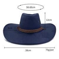Chapeau de cowboy décontracté à large bord avec logo personnalisé, protection solaire, unisexe, en daim, pour l'extérieur et le voyage