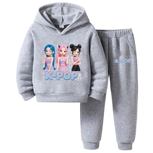 Set di Abbigliamento Termico alla Moda per Bambine, <span class=keywords><strong>Felpa</strong></span> Grigia con Stampa Cartoon e Pantaloni Casual, Abbigliamento Quotidiano per Bambini, Ordine all'Ingrosso - Product Image 4