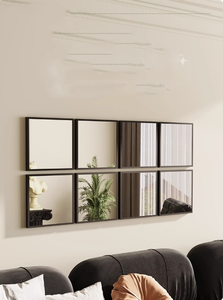 <span class=keywords><strong>Miroir</strong></span> mural décoratif en grille métallique noire, style fenêtre moderne, pour la maison, l'hôtel et les projets d'ingénierie (vente en gros) - Product Image 6