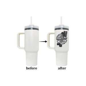 Plated <b>Mirror</b> Black Underneath Powder Coated H2.0 30Oz 40Oz Travel Tumblers for Laser Engraving - Product Image 4