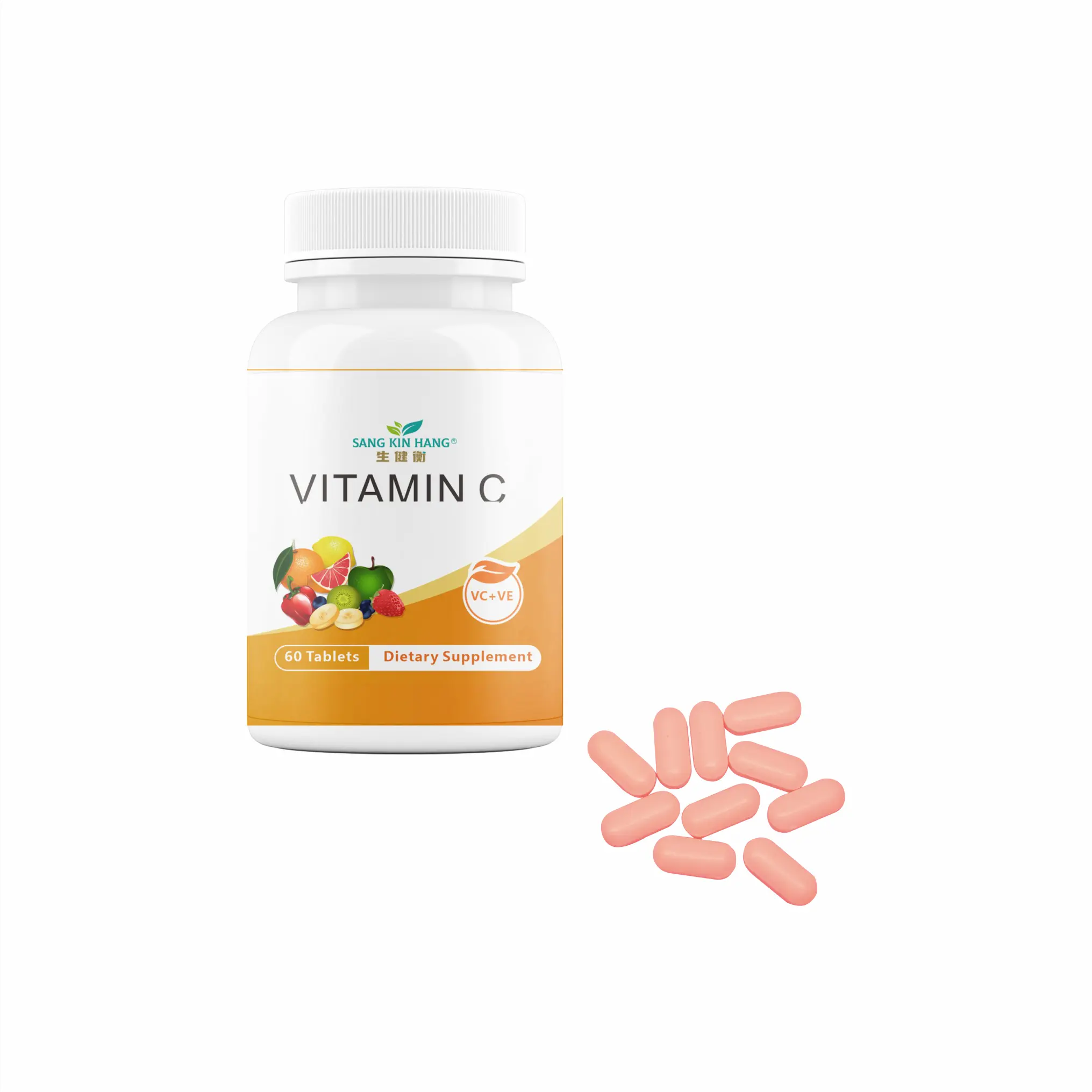 OEM beauty nourishing food skin whitening vitamin C chewable tablets