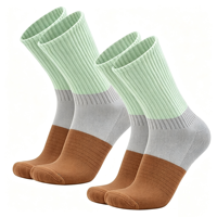Chaussettes de sport OEM en coton épais et rembourré, à blocs de couleur, pour la course, la marche et la randonnée, pour hommes et femmes, douces, chaudes et athlétiques