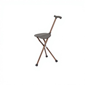 KS Foldable Three Legged Cane <b>Stool</b> With Seat Aluminum Alloy <b>Portable</b> For Elderly Support Walking Aid - Product Image 1