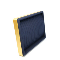 Plateau de présentation haut de gamme pour bijouterie, avec bordure en bois et revêtement floqué, insert de tiroir pour rangement de bijoux, organisateur de bijoux pour la vente au détail