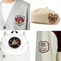 Étiquettes de vêtements de marque mondiale, logo personnalisé, broderie personnalisée, étiquettes en forme de cœur, fleurs, patchs en chenille écologiques