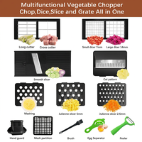 Ensemble de hachoir à légumes multifonctionnel, mandoline, trancheuse, coupe-légumes avec plusieurs lames interchangeables pour la préparation culinaire