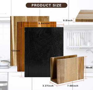 Ensemble de 3 planches à découper en bois massif de forme de <span class=keywords><strong>livre</strong></span>, design moderne et durable, bibliothèque avec support en bois - Product Image 2