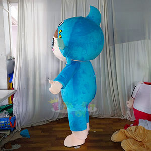 ชุดมาสคอตนางฟ้าแสนน่ารัก สีฟ้าสดใส พร้อมตราสัญลักษณ์ดอกไม้แบบกำหนดเอง สำหรับงานคาร์นิวัลและงานปาร์ตี้ - Product Image 3