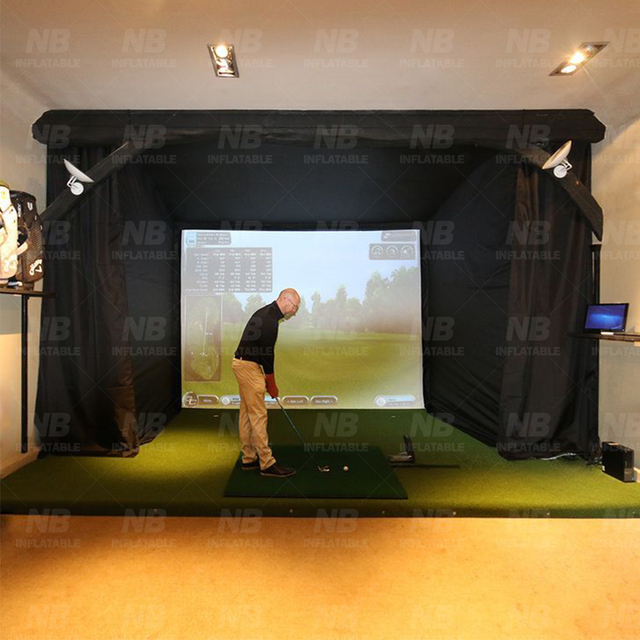 Commercial Custom Home Golf Simulator Enclosure Driving Range Tent Inflatable Golf Simulator For Practice Inflatable Golf Tent