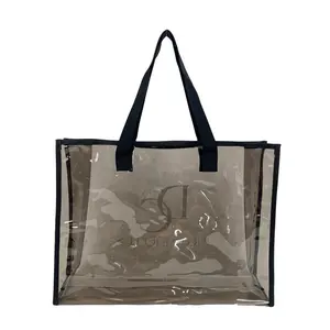 Black Glossy pvc large shiny pvc tote bag Durable Women Bags Transparent Pvc Handbags Custom Crossbody Clear Tote Bag