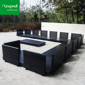 أثاث خارجي فاخر من الألومنيوم مقاوم للعوامل الجوية، طقم أريكة على شكل حرف L للفنادق والفيلات والحدائق والساحات - Product Image 6