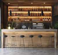 Meubles de comptoir modernes pour hôtel, supermarché, boîte de nuit, restaurant, bar avec éclairage LED, surface solide en Corian, garantie de 10 ans