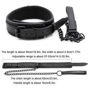 Collar Bdsm <span class=keywords><strong>de</strong></span> cuero y cadena <span class=keywords><strong>de</strong></span> hierro, collares esclavos Bdsm, Collar <span class=keywords><strong>de</strong></span> Bondage para mujeres, Juguetes sexuales para parejas, adultos, ataduras sexuales - Product Image 3