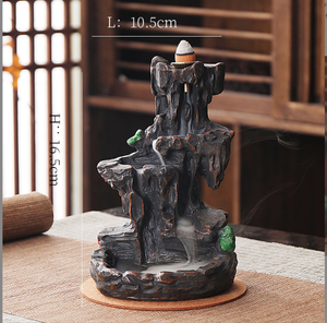 Brûleur d'encens à reflux en résine personnalisé en gros, bois de santal, gingembre, rose, fraise, lavande, océan, prix bas, aromathérapie, route - Product Image 6