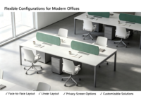 Poste de travail modulaire en acier et bois pour bureau ouvert, système de bureaux en banc pour 2, 4 ou 6 personnes
