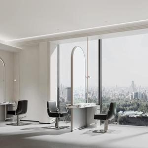 Tùy chỉnh sang trọng hiện đại 3D thiết kế LED accentuated thợ cắt tóc cửa hàng đồ nội thất cổ điển tiệm hớt tóc tóc Salon giới thiệu chiếu sáng - Product Image 4