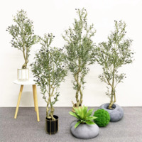 Plantes en pot en plastique de 90 cm, 120 cm, 150 cm, 180 cm, 210 cm, 240 cm, décoration d'intérieur artificielle, faux olivier