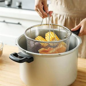Cesta de acero inoxidable multifuncional para freír, colar y escurrir en la cocina - Product Image 3