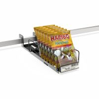 Poussoir de boissons suspendu de type crochet à ressort, alimentation automatique, réglable pour supermarché