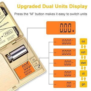 Điện tử kỹ thuật số Quy mô 200g 0.01g / 50g 0.001g Mini quy mô Độ chính xác chuyên nghiệp Túi quy mô milligram hiệu chuẩn trọng lượng - Product Image 3