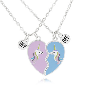Collier <span class=keywords><strong>d</strong></span>'amitié <span class=keywords><strong>pour</strong></span> filles avec lettres de licorne créatives, diamant coloré, couture <span class=keywords><strong>d</strong></span>'amour, meilleur ami, collier BFF - Product Image 5