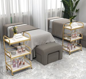 ชั้นวางของร้านเสริมสวยสมัยใหม่ รถเข็นเก็บอุปกรณ์เสริมสวย รถเข็นอเนกประสงค์เคลื่อนที่ รถเข็นแบบเข็นด้วยมือ - Product Image 2