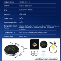PlayAiBox con Sistema Android 15, CarPlay Inalámbrico, 4GB+64GB, GPS Integrado para YouTube y Netflix, para Autos con CarPlay Cableado de Fábrica