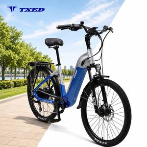 Vélo de montagne électrique TXED à 7 vitesses avec fourche à <span class=keywords><strong>suspension</strong></span>, 26 pouces, freins à disque hydrauliques, vélo de ville, cruiser, vélo électrique - Product Image 1