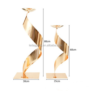 Soportes de Metal para Flores de Boda LEDA en Forma de S de 60 cm de Altura, Color Negro, Diseño de Decoración de Mesa, Soporte para Flores para Bodas, Centro de Mesa para Fiestas - Product Image 4