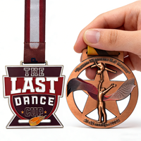 Medalla de Baile Personalizada de Alta Calidad, Ecológica, Chapada en Oro Grueso, Diseño Personalizado del Fabricante, para Gimnasia y Animación