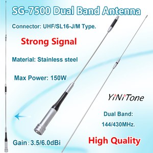 SG-7500 ステンレス製デュアルバンドアンテナ 自動車用アマチュア無線機 144/430MHz UHF/VHF 150W 高利得 3.5/6.0dBi アンテナ - Product Image 3
