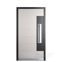 Porte d'entrée extérieure de villa en aluminium sur mesure, imperméable, avec décoration imitation bois, sécurisée