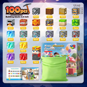 100 Pezzi Blocchi Magnetici STEM, Gioco Educativo Sensoriale, Avventura nella Grotta delle Gemme, Mondo Magnetico, Regalo per Bambini dai <span class=keywords><strong>3</strong></span> Anni in Su - Product Image 2