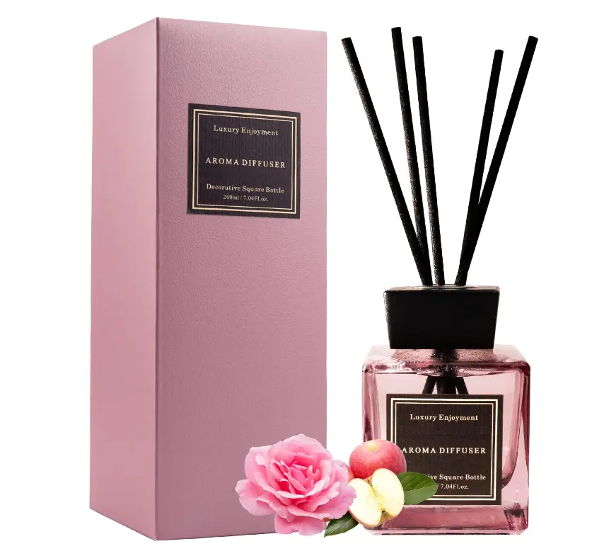 Diffuseur de parfum de luxe pour la décoration de la maison Diffuseur d'huiles essentielles naturelles dans une bouteille en verre Diffuseur de roseaux avec bâton aromatique