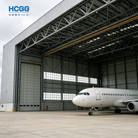 Hangar de Aviones Prefabricado de Acero Resistente al Viento, Diseño Personalizado, Estructura de Acero de Gran Envergadura, Instalación de Almacenamiento para Mantenimiento de Aviones