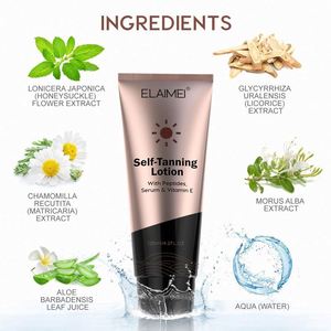 ELAIMEI Lotion <span class=keywords><strong>Solaire</strong></span> Naturelle Hydratante Active Soin <span class=keywords><strong>de</strong></span> la Peau Teint Bronze Blé <span class=keywords><strong>Crème</strong></span> Bronzante Corporelle Légère et Raffermissante - Product Image 4