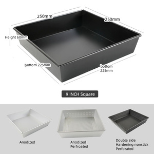 Plat à pizza carré en aluminium antiadhésif double face de 1,5 mm, 9 pouces, 250x250 mm, <span class=keywords><strong>plaque</strong></span> à pizza - Product Image 5